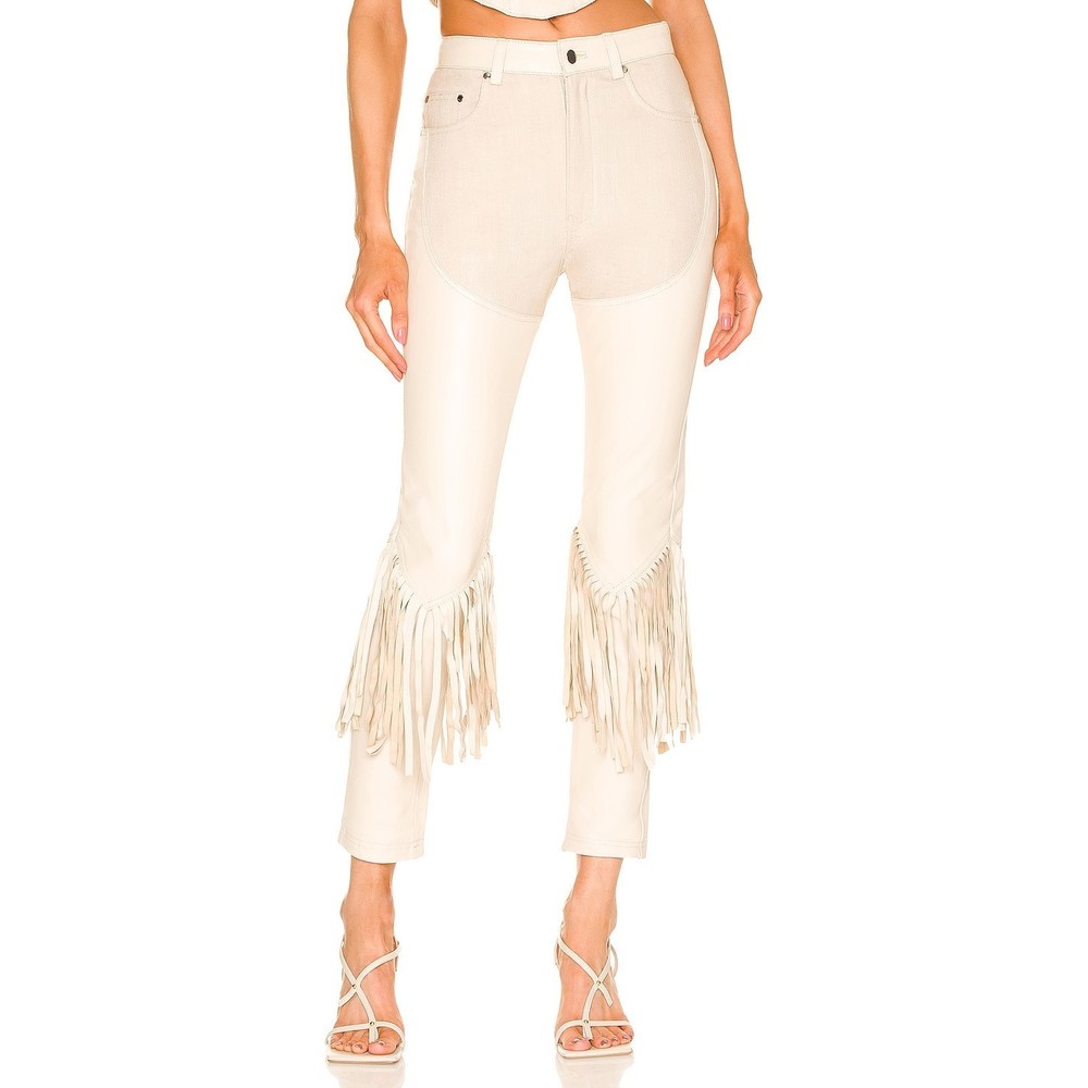 New Understated Leather x REVOLVE Cowboy Chaps Pants Cream fringe western chaps